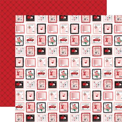 Echo Park Hello Valentine Designpapier - Love Letter Stamps